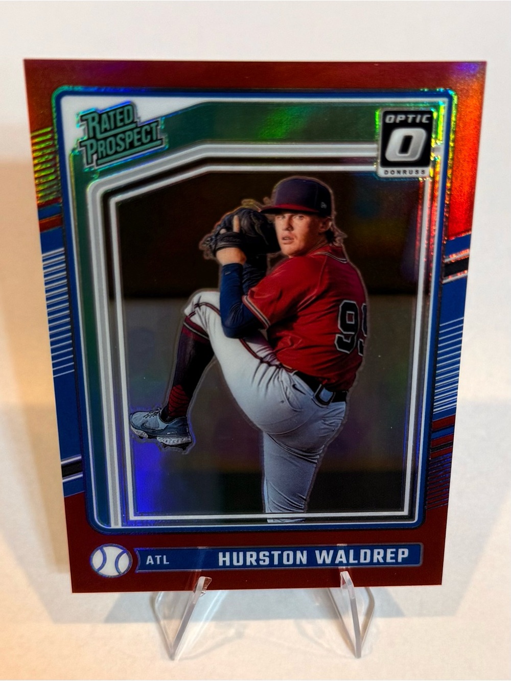 2024 Panini-Donruss Optic # 125 Red Prizm Hurston Waldrep Rated Prospect 39/99